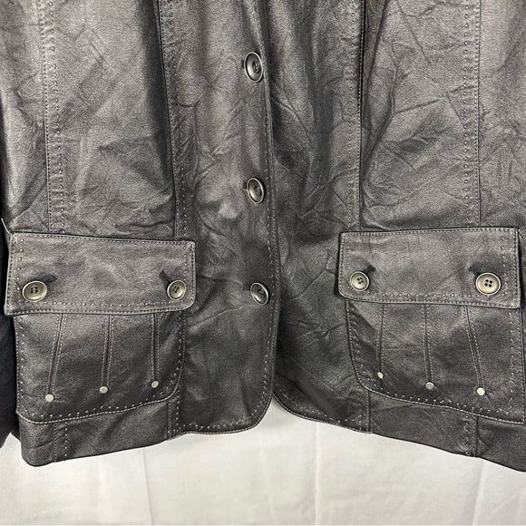 Conrad C Woman Women’s Jacket Stitching Soft Lightweight Black Faux Leather 20 - Picture 7 of 13